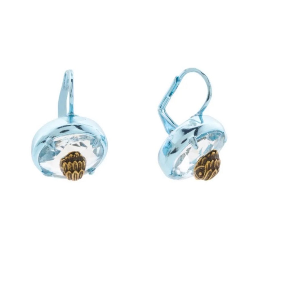 KURT GEIGER LONDON Eagle head crystal Blue Round Lever Back Earrings